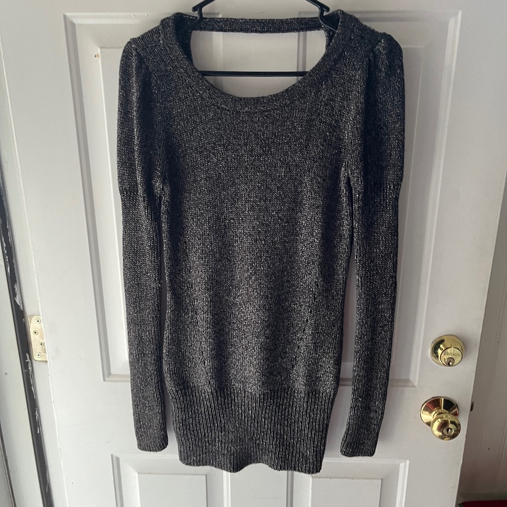 Calvin Kline metallic like black sweater
